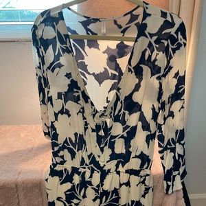 Blue and white romper